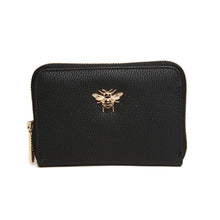 Load image into Gallery viewer, BLACK PURSE WITH GOLD BEE DETAIL