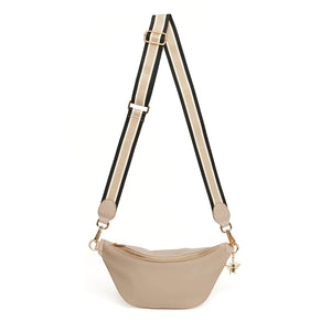 Banana Crossbody Half Moon Bag | Stone | Alice Wheeler