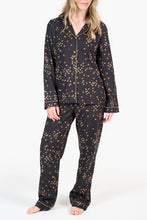 Load image into Gallery viewer, Dark grey Pyjama set with gold star pattern