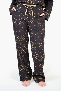 Dark grey Pyjama set with gold star pattern 