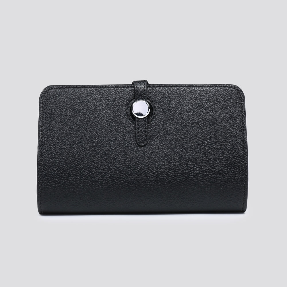 Fold over wallet purse - black