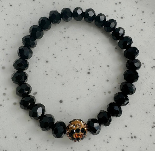 Black Bella Leopard Bracelet