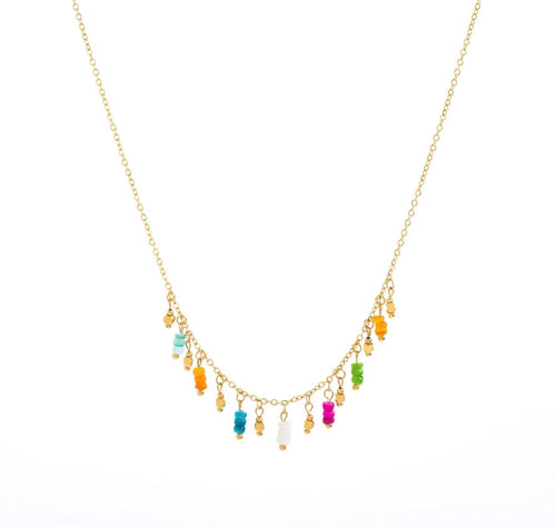 Colourful Drop Necklace | Gold Plated