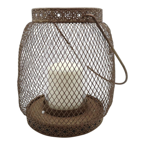 fine mesh lantern with inner glass tube. A perfect storm lantern