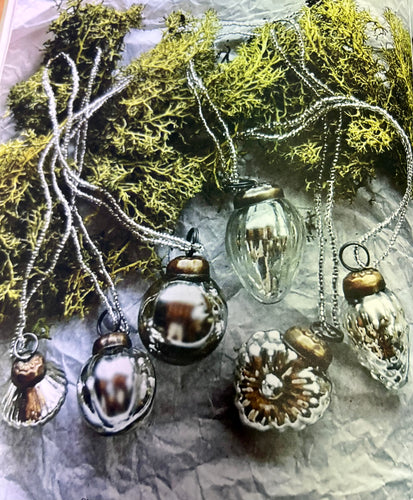 Recycled Glass Mini Baubles | Antique Silver