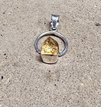 Load image into Gallery viewer, Citrine Stone In a Sterling Silver Setting On a Circular Pendant