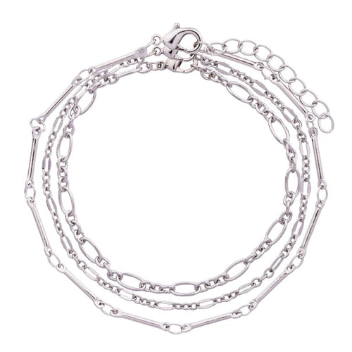 A set of three different silver plated chain bracelets