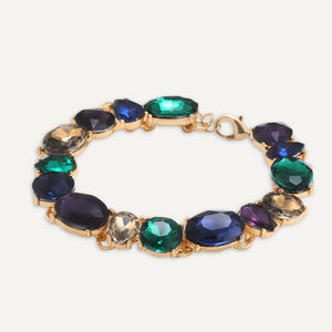 Mixed Cut Multi-Coloured Jewel Clasp Bracelet | Colour