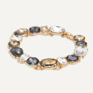 Mixed Cut Multi-Coloured Jewel Clasp Bracelet | Grey