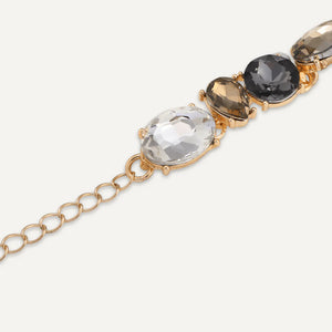 Mixed Cut Multi-Coloured Jewel Clasp Bracelet | Grey