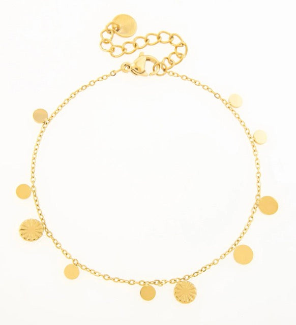 Tiny Sunshine Circle Bracelet | Gold Plated