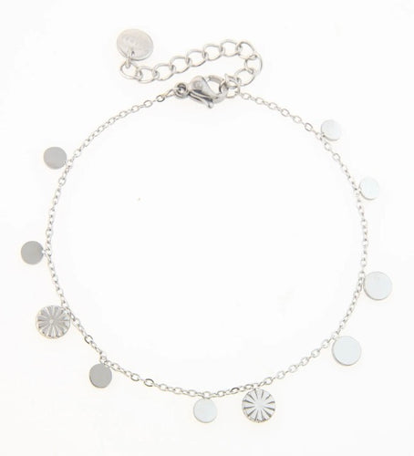 Tiny Sunshine Circle Bracelet | Silver Plated