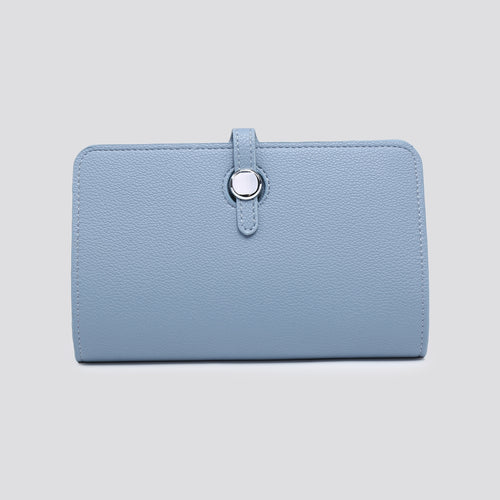 Fold over wallet purse in duck egg blue