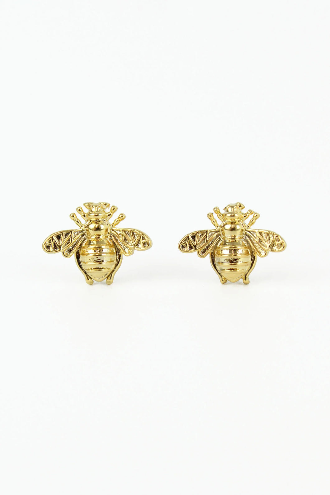 Small Bee Stud Earrings | Gold Plated