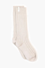 Load image into Gallery viewer, Stone wide ribbed socks in natural fabric