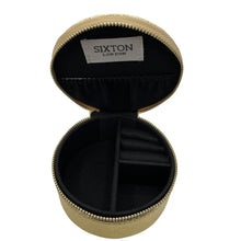 Load image into Gallery viewer, Round Gold Jewellery Travel Case | SIXTON LONDON