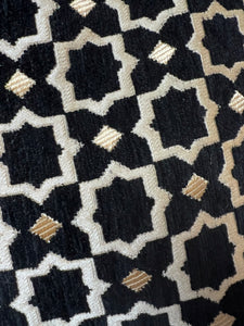 Moroccan Design Velvet Tote Bag | Black