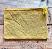 Load image into Gallery viewer, Zip up canvas pouch with tassel