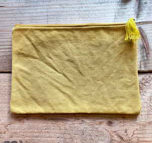 Zip up canvas pouch with tassel