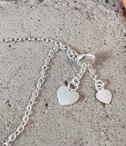 Sterling Silver Heart Charm Beaded Bracelet