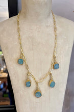 Load image into Gallery viewer, Amazonite Multi Charm Gold Necklace