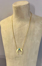 Load image into Gallery viewer, Gold plated crescent moon pendant necklace