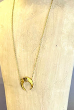 Load image into Gallery viewer, Clear Quartz Gold Crescent Moon Necklace