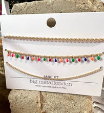 Load image into Gallery viewer, Colourful Triple Beaded Anklet