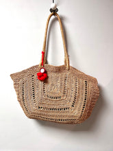 Load image into Gallery viewer, Raffia Crochet Basket with Long Handles