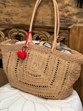 Load image into Gallery viewer, Crochet Raffia Basket - perfect for Summer
