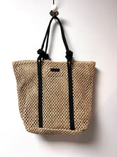 Load image into Gallery viewer, All natural basket with black rope handles