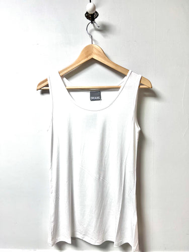 White bamboo fabric vest top