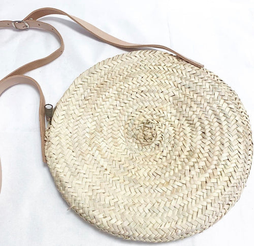 Small Round Escargot Palm Leaf Basket