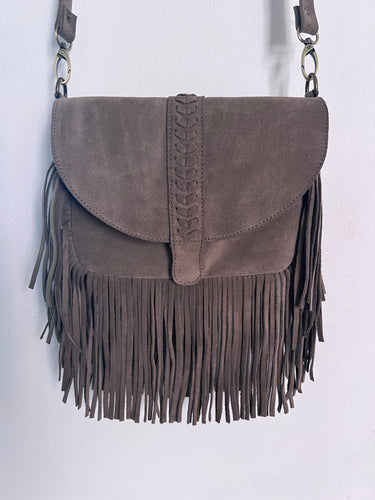 Fringed bag with plaited detail 