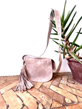 Load image into Gallery viewer, Cream Suede Handbag with Big Chunky Tassel | Medium