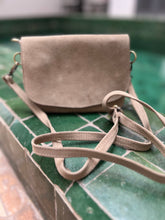 Load image into Gallery viewer, Pale sand suede crossbody bag 20 X 14 cm