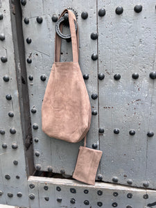 Taupe Tote Bag with zip up pouch