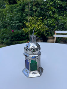 Moroccan Handmade Straight Sided Coloured Glass Lantern