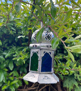 Moroccan Handmade Straight Sided Coloured Glass Lantern