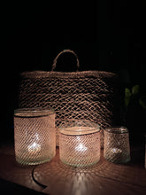 Load image into Gallery viewer, Recycled Glass and Raffia Lantern | Medium