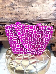 Moroccan Design Fuchsia Tote Handbag