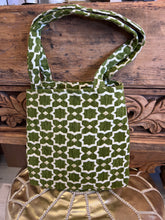 Load image into Gallery viewer, Moroccan Design Velvet Tote Bag | Green | Medium