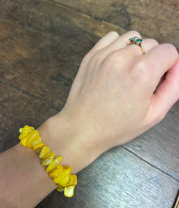 Coloured Shell Elasticated Bracelet | Yellow