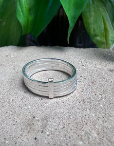 sterling silver classic simple 5 band ring