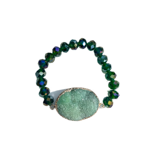 Druzy Jade Elasticated Bracelet