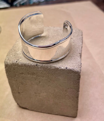 Chunky silver plated cuff bracelet