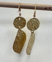 Load image into Gallery viewer, Statement earrings with a circle and swirl 