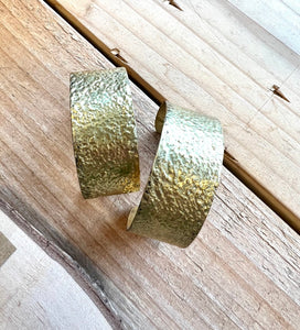 Handmade textured brass cuffs