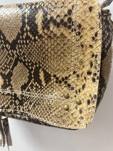 Luxe Python Effect Large Leather Handbag