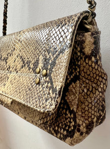 Python effect leather handbag inspired by Jerome Dreyfuss